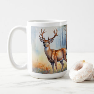 Elegant Buck In Golden Light Forest Landscape Coffee Mug