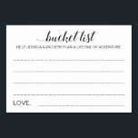 Elegant Bucket List Idea Wedding Cards<br><div class="desc">These charming wedding bucket list cards will be a perfect alternative to a traditional guest book. You'll have all the guests talking about the best ideas for the newlyweds to visit or do. Part of the Alejandra collection.</div>