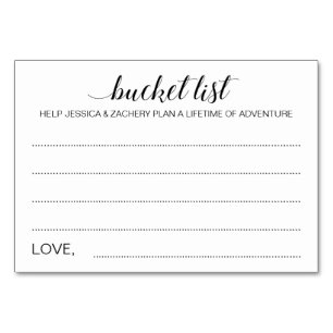 Elegant Bucket List Idea Wedding Cards
