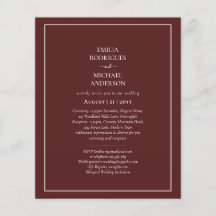 Elegant Budget Bilingual Burgundy Wedding Spanish 