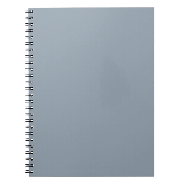 Elegant Budget Dusty Blue Monochrome Notebook (Front)