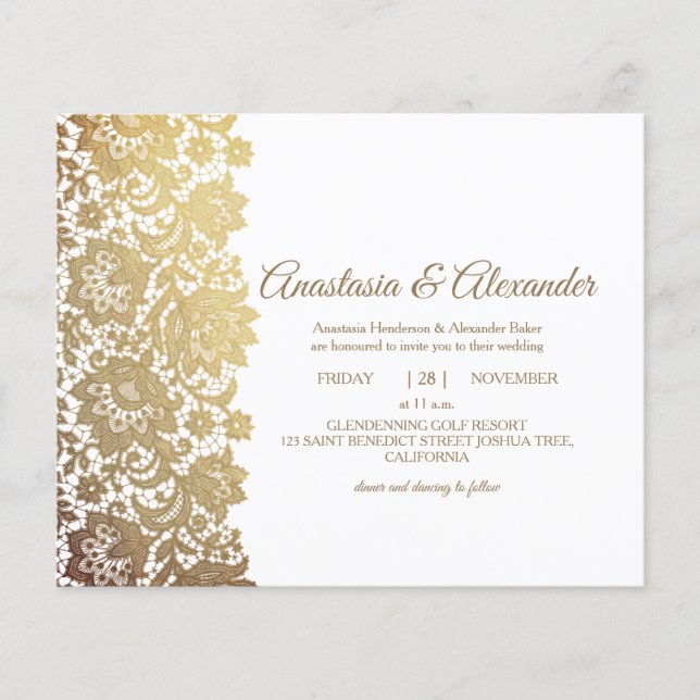 Elegant Budget Invitation to wedding ceremony. Flyer (Front)