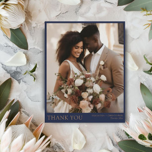 Elegant Budget Navy Blue & Gold Wedding Thank you