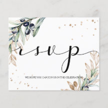 Elegant/Budget/Olive RSVP card. Flyer