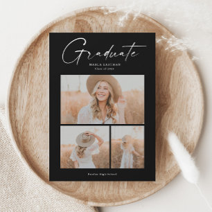 Elegant Budget Photo Collage Graduation Invitation
