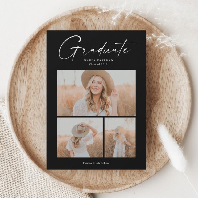 Elegant Budget Photo Collage Graduation Invitation (Creator Uploaded)