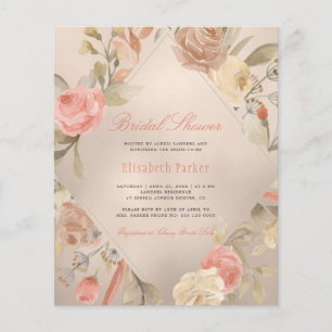 Elegant BUDGET rose gold bridal shower invitation