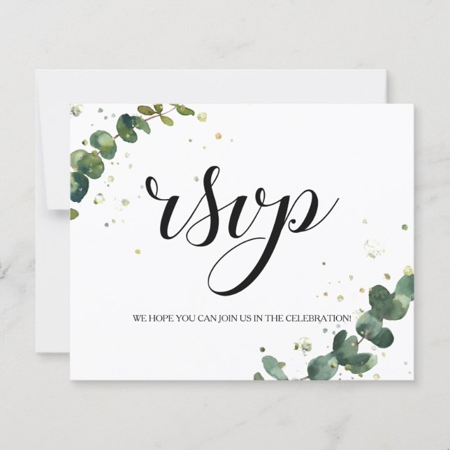 Elegant/Budget/RSVP card.  (Front)
