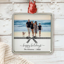 Elegant buffalo plaid bow black and white