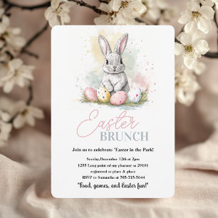 Elegant Bunny Easter Brunch  Invitation