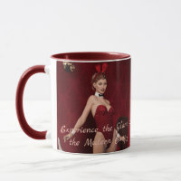 Elegant Bunny Girl on Red Velvet Curtain