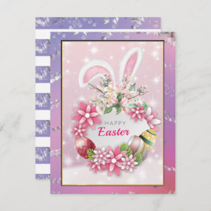 Elegant  Bunny Happy Easter Day Holiday Card
