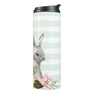 Elegant Bunny striped design Thermal Tumbler