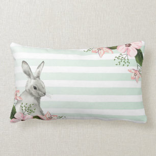 Elegant Bunny striped Lumbar Cushion