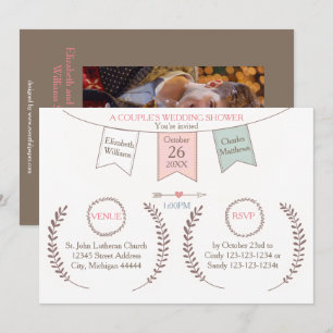 Elegant Bunting - Couple's Wedding Shower Invitation