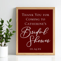 Elegant Burgund Bridal Shower Personalised Welcome