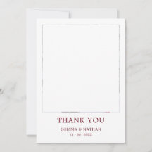 Elegant Burgundy 2 Photo Wedding Thank You Card