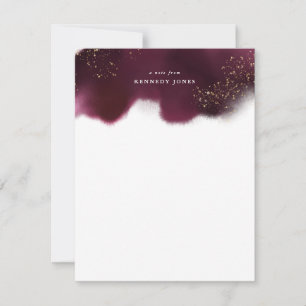 Elegant Burgundy and Gold Glitter Personalised Card