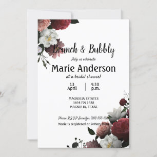 Elegant Burgundy and Pink Bridal Shower Brunch