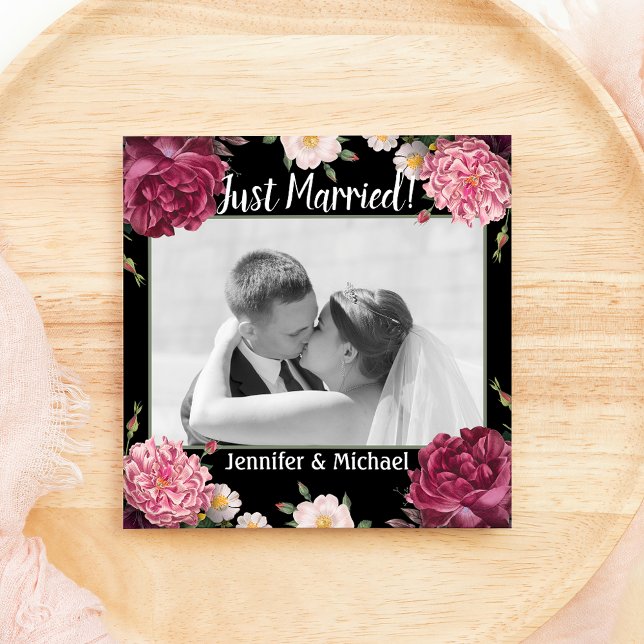 Elegant Burgundy and Pink Wedding Announcement (Creator Uploaded)