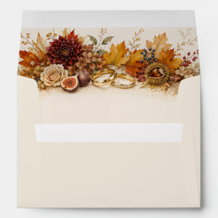 Elegant Burgundy Autumn Harvest Fall Wedding Envelope