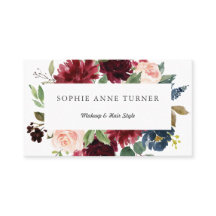 Elegant Burgundy Blush Floral Frame Makeup Artist