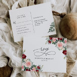 Elegant Burgundy Blush Floral Wedding Rsvp Postcard<br><div class="desc">Designed to coordinate with our Romantic Blooms wedding collection,  this customisable RSVP card,  features watercolor burgundy and blush florals with greenery leaves and calligraphy script graphic text,  paired with a classy serif & modern sans font in black. Matching items available.</div>