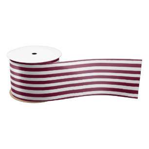 Elegant Burgundy Bordeaux Striped Christmas Satin Ribbon