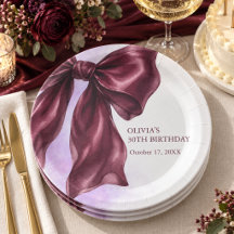 Elegant Burgundy Bow Birthday Party