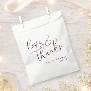 Elegant Burgundy Calligraphy Favour Bag