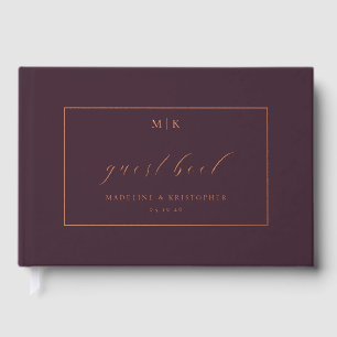 Elegant Burgundy Calligraphy Guest Book