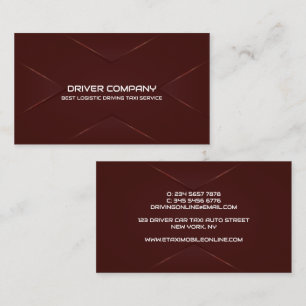Elegant Burgundy Chauffeur Driver Business Card