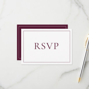 Elegant Burgundy Classic Script RSVP Card