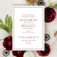 Elegant Burgundy Classic Script Wedding