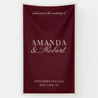 Elegant Burgundy Classy Welcome Wedding