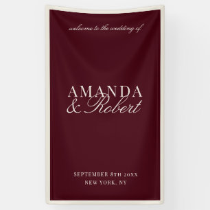 Elegant Burgundy Classy Welcome Wedding Banner