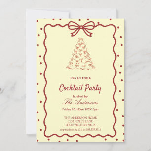 Elegant Burgundy & Cream Christmas Party Holiday Card