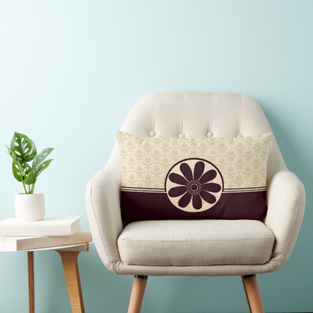 Elegant Burgundy Damask American MoJo Pillow (Chair)