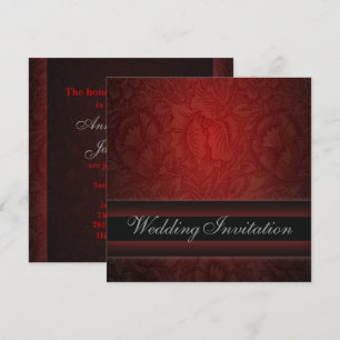 Elegant burgundy damask floral Wedding Invitation