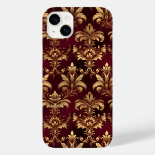 Elegant Burgundy Damask - Vintage Baroque Floral  Case-Mate iPhone 14 Plus Case