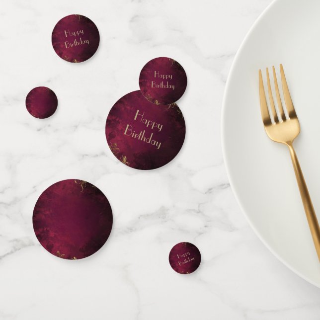 Elegant Burgundy & Faux Gold Confetti  (Group)