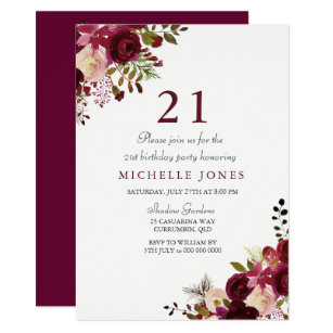 elegant 21st birthday invitations zazzle au