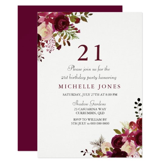 elegant burgundy floral 21st