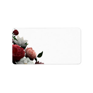 Elegant Burgundy Floral - Address Label - Wedding