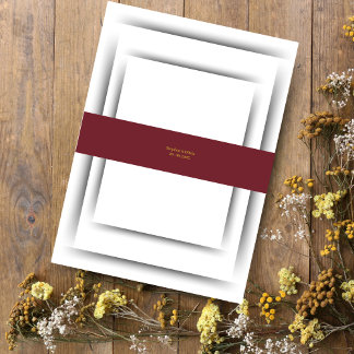 Elegant Burgundy Floral Blooms & Greenery Invitation Belly Band