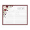 Elegant Burgundy Floral Bridal Shower Recipe Card
