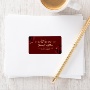 Elegant Burgundy Floral Wedding Label