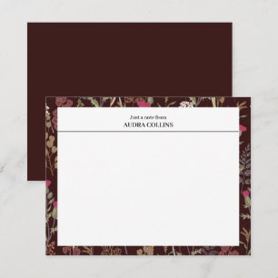 Elegant Burgundy Flower Pattern Custom Greeting Card