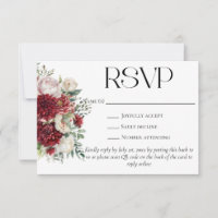 Elegant Burgundy Flowers QR Code Wedding Website
