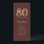 Elegant Burgundy Gold 80th Birthday Program   Menu<br><div class="desc">Elegant "Birthday Party Program" design with a sophisticated script typography w/ custom text.</div>